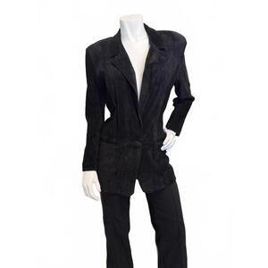 Vintage Fiorenze Santa Barbara Black Genuine Leather Blazer USA Made Medium